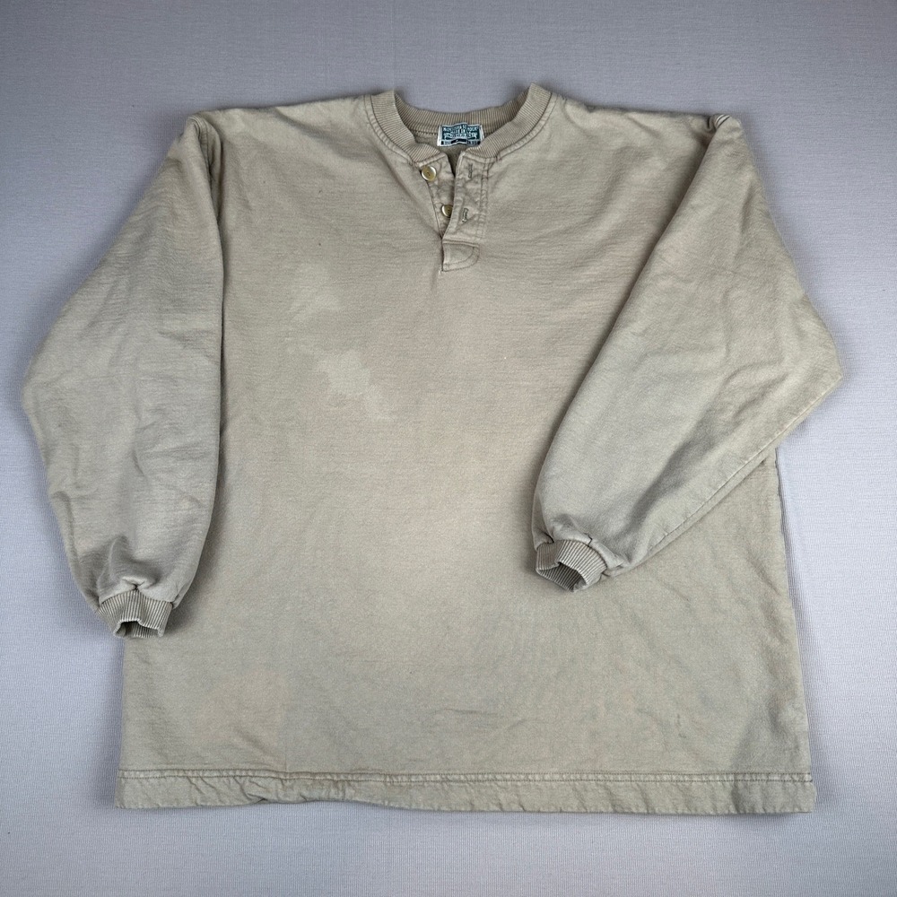 Vintage McIntosh & Seymour Soccer Gear Rugby Shirt Men's Large Tan USA Henley
